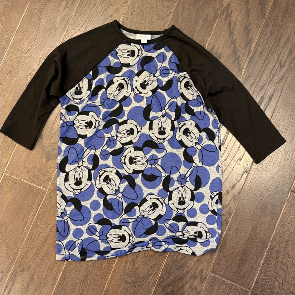 Disney Kids Long Sleeve Minnie Shirt - Blue and Black
